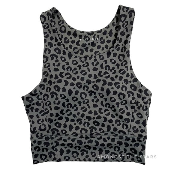 All Fenix Leopard Jagger Grey Longline Sports Bra - Picture 4 of 7